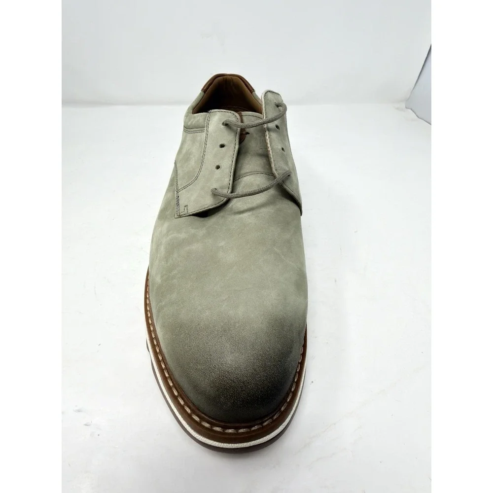 Nordstrom Rack Men's Gray Leather Derby Shoes Size 10W Lug‎ Sole Burnished Toe